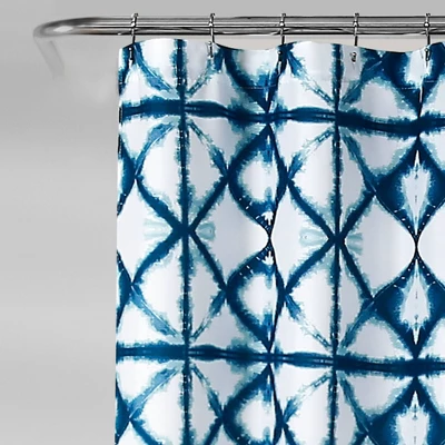 Geo Shibori Shower Curtain Navy - Lush Décor 1 Geo Shibori Shower Curtain Navy - Lush Décor