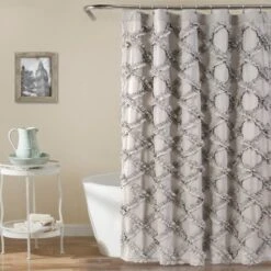 Ruffle Diamond Shower Curtain - Lush Décor -Beautiful House GUEST 0104c95b 8a86 4e4f a8bd acab95dd5700