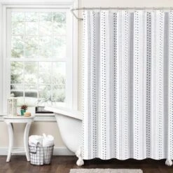 72"x72" Hygge Striped Single Shower Curtain - Lush Décor -Beautiful House GUEST 02946bc5 f949 4935 a841 53be1c8746a5