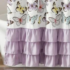 Kids' Flutter Butterfly Shower Curtain - Lush Décor -Beautiful House GUEST 032558eb a331 46d8 9409 f06d39b40ce4