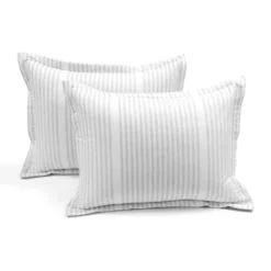 Drew Stripe Farmhouse Silver-Infused Antimicrobial Comforter Set - Lush Décor -Beautiful House GUEST 041fae0c ff5b 45d7 84bf 65204558a3e8