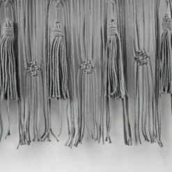 40"x30" Boho Macrame Tassel Cotton Window Valance Gray - Lush Décor -Beautiful House GUEST 049a6d7f 2483 4283 842e 8fc60a53c2f9