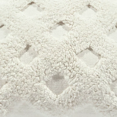 20"x20" Oversize Tufted Diagonal Square Throw Pillow White - Lush Décor 1 20"x20" Oversize Tufted Diagonal Square Throw Pillow White - Lush Décor