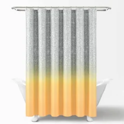 72"x72" Glitter Ombre Metallic Print Single Shower Curtain Yellow/Gray - Lush Décor -Beautiful House GUEST 067b702d 0cf8 45a9 a8aa de46ed20d1f6