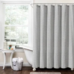 72"x72" Hygge Modern Arrow Linen Shower Curtain - Lush Décor -Beautiful House GUEST 067b87a0 ad4d 4e53 b75d 8d991cd449f8