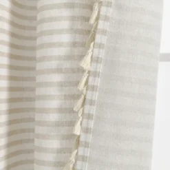 Lush Décor Boho Coastal Horizontal Ticking Stripe Tassel Window Curtain Panels -Beautiful House GUEST 086ee655 fef9 448f b54f 88d30de27b3b