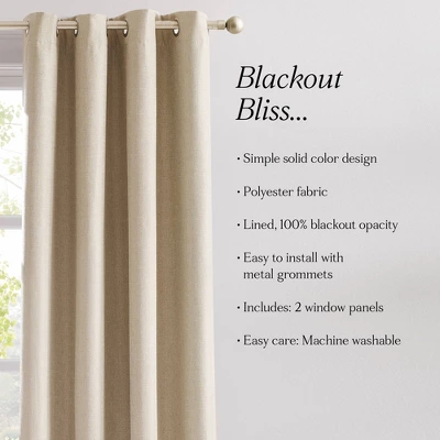 52"x84" Lush Decor Meena Slub 100% Blackout Window Curtain Panels Neutral Pair 1 52"x84" Lush Decor Meena Slub 100% Blackout Window Curtain Panels Neutral Pair