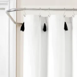 72"x72" Boho Tassel Striped Yarn Dyed Eco Friendly Recycled Cotton Shower Curtain - Lush Décor