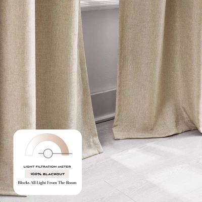 52"x84" Lush Decor Meena Slub 100% Blackout Window Curtain Panels Neutral Pair 2 52"x84" Lush Decor Meena Slub 100% Blackout Window Curtain Panels Neutral Pair - Image 2