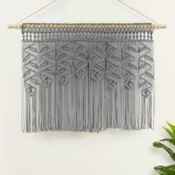 30"x40" Boho Macrame Leaf Cotton Kitchen Curtain Valance - Lush Décor