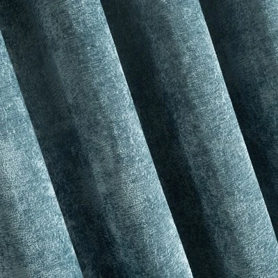 Lush Décor Aspen Luxury Velvet Chenille Window Curtain Panel Dusty Blue Single 52x84 2 Lush Décor Aspen Luxury Velvet Chenille Window Curtain Panel Dusty Blue Single 52x84 - Image 2
