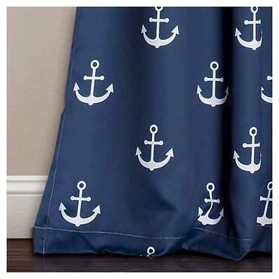 52"x84"Kids' Anchor Room Darkening Window Curtain Set Navy - Lush Décor 3 52"x84"Kids' Anchor Room Darkening Window Curtain Set Navy - Lush Décor - Image 3