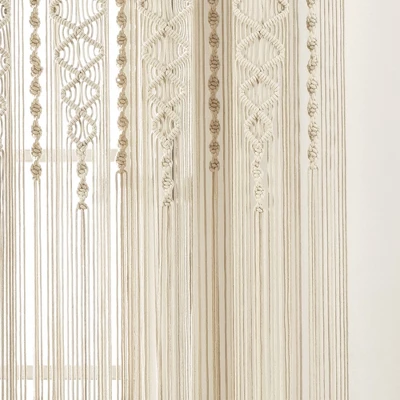 Boho Macrame Textured Cotton Window Curtain Panel - Lush Décor 2 Boho Macrame Textured Cotton Window Curtain Panel - Lush Décor - Image 2