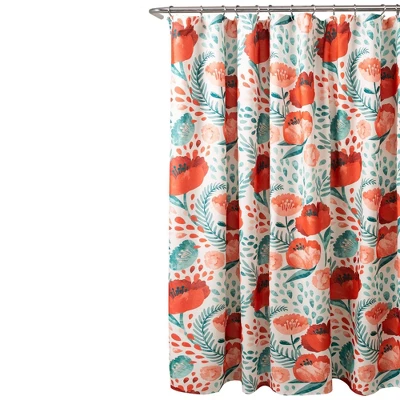 Poppy Garden Shower Curtain - Lush Décor 4 Poppy Garden Shower Curtain - Lush Décor - Image 4