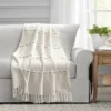 50"x60" Herringbone Striped Yarn Dyed Cotton Woven Throw Blanket With Tassels - Lush Décor