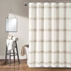 Farmhouse Striped Shower Curtain - Lush Décor -Beautiful House GUEST 10c47d18 18ca 485d 96d3 5819f1e4be5d