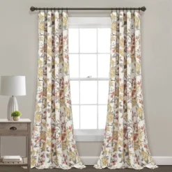 Set Of 2 (84"x52") Ivana Floral Light Filtering Window Curtain Panels - Lush Décor -Beautiful House GUEST 110aff64 c95c 4d34 8633 d6f9e55dc882