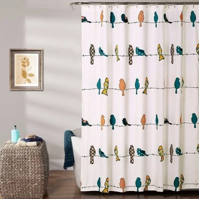 Rowley Birds Shower Curtain - Lush Décor 5 Rowley Birds Shower Curtain - Lush Décor - Image 5