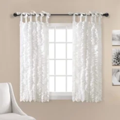 Set Of 2 Sophia Ruffle Window Curtain Panels White - Lush Décor -Beautiful House GUEST 12942745 28a5 4f4b bb52 c35f016833a0