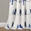 Lush Décor Rowley Birds Light Filtering Window Curtain Panels Navy 52X95+2 Set