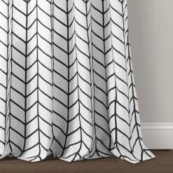 Lush Décor Calia Chevron Geo Window Curtain Panels Black 52X84 Set -Beautiful House GUEST 13eedad7 a44d 489d a8f5 dcf7b19d5dfc