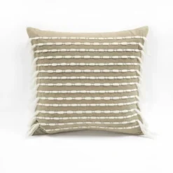 20"x20" Oversize Linear Tassel Square Throw Pillow - Lush Décor -Beautiful House GUEST 141530d6 ba33 4868 b6f5 33f13a5bb81e