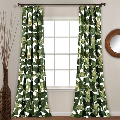 Set Of 2 Tropical Paradise Window Curtain Panels Green - Lush Décor 5 Set Of 2 Tropical Paradise Window Curtain Panels Green - Lush Décor - Image 5