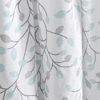 Lush Decor Linen Button Botanical Garden Window Curtain Panels Blue/Gray Single 40X84 3 Lush Decor Linen Button Botanical Garden Window Curtain Panels Blue/Gray Single 40X84 - Image 3