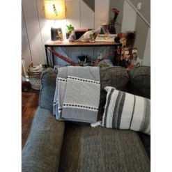 50"x60" Herringbone Striped Yarn Dyed Cotton Woven Throw Blanket With Tassels - Lush Décor -Beautiful House GUEST 1708a45c 5b8b 4fe9 803b 907bfd6d219f
