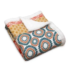 Lush Décor 50"x60" Bohemian Stripe Throw Blanket Turquoise/Orange -Beautiful House GUEST 1778e1a7 c2b5 4d78 968c 7c1241caee92