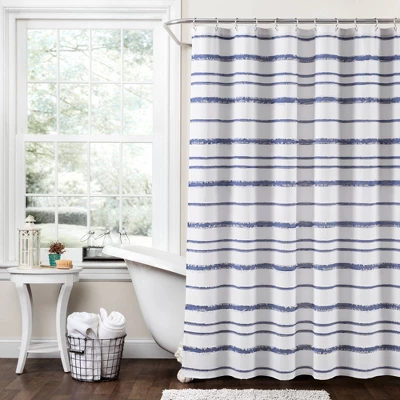 Striped Clip Jacquard Shower Curtain - Lush Décor 6 Striped Clip Jacquard Shower Curtain - Lush Décor - Image 6
