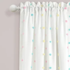 42"x84" Kids' Rainbow Tufted Dot Single Window Curtain Panel - Lush Décor