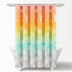 72"x72" Kids' Make A Wish Dandelion Fairy Ombre Shower Curtain Single Pastel Rainbow - Lush Décor -Beautiful House GUEST 18e99935 06d3 46a8 9087 b35ead7bec17
