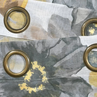 2pk 52"x84" Sheer Leah Curtain Panels Yellow/Gray - Lush Décor 5 2pk 52"x84" Sheer Leah Curtain Panels Yellow/Gray - Lush Décor - Image 5