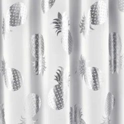 Pineapple Toss Shower Curtain Single Silver - Lush Décor -Beautiful House GUEST 19eda150 ebc5 402c b084 4c79e8693bc7