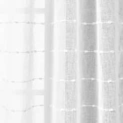 1pc 50"x84" Indoor/Outdoor Sheer Farmhouse Textured Curtain Panel White - Lush Décor 6 1pc 50"x84" Indoor/Outdoor Sheer Farmhouse Textured Curtain Panel White - Lush Décor -Beautiful House GUEST 1a8411a2 6cd3 41bd b093 e245c090d1c6