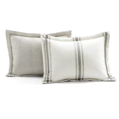 Farmhouse Stripe Reversible Cotton Comforter & Sham Set - Lush Décor -Beautiful House GUEST 1b421335 4487 4c5a 93e5 82afd51f87ca