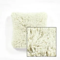 20"x20" Oversize Shaggy Faux Fur Family-Friendly Square Throw Pillow Cover Neutral - Lush Décor