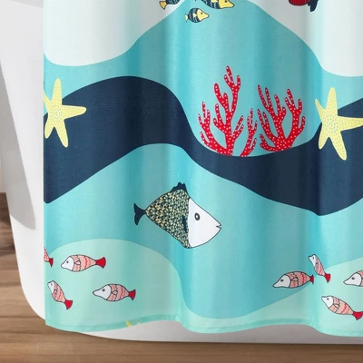 72"x72" Kids' Sea Life Shower Curtain Blue - Lush Décor 3 72"x72" Kids' Sea Life Shower Curtain Blue - Lush Décor - Image 3