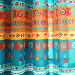 Lush Décor Boho Watercolor Border Window Curtain Panels Turquoise/Multi 52X84 Set