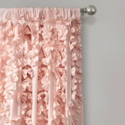 Lush Décor Riley Window Curtain Panel Blush Single 54x84