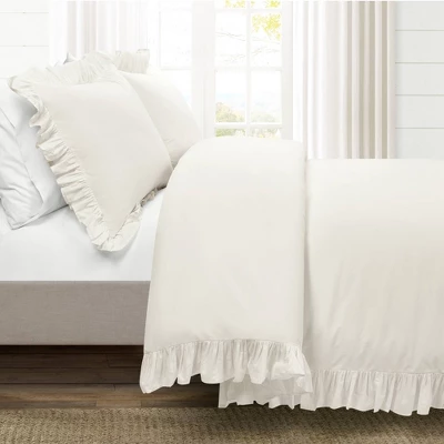 Lush Decor 3pc California King Reyna 100% Cotton Duvet Cover Set White 1 Lush Decor 3pc California King Reyna 100% Cotton Duvet Cover Set White