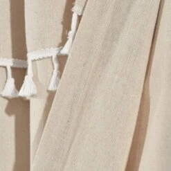 Set Of 2 (84"x52") Ivy Tassel Faux Linen Light Filtering Window Curtain Panels - Lush Décor -Beautiful House GUEST 20263e07 0ed4 45b4 add8 abf578203aa2