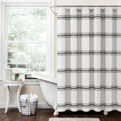 Farmhouse Striped Shower Curtain - Lush Décor -Beautiful House GUEST 20d84a5d 879d 4bcc a4bd 65a34e219428
