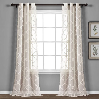 2pk 38"x84" Lush Décor Sheer Avon Trellis Curtain Panels 5 2pk 38"x84" Lush Décor Sheer Avon Trellis Curtain Panels - Image 5