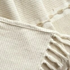 50"x60" Herringbone Striped Yarn Dyed Cotton Woven Throw Blanket With Tassels - Lush Décor -Beautiful House GUEST 21a53f37 8486 46db 9449 be5e06a7c78a