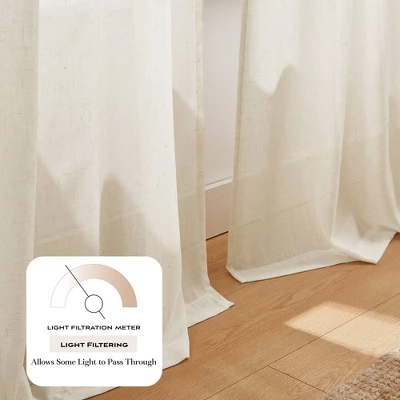 38"x84" Lush Decor Brigitte Embroidery Eyelet Scalloped Edge Window Curtain Panels Neutral Pair 2 38"x84" Lush Decor Brigitte Embroidery Eyelet Scalloped Edge Window Curtain Panels Neutral Pair - Image 2