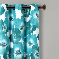 Julie Floral Insulated Grommet Blackout Window Curtain Panels - Lush Décor