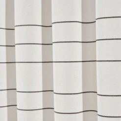 Farmhouse Boho Striped Woven Tassel Yarn Dyed Cotton Shower Curtain Ivory/Black - Lush Décor -Beautiful House GUEST 22ec8c75 dbf1 4c54 aa01 c97810ed037c