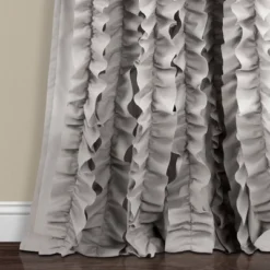 1pc 54"x84" Light Filtering Belle Curtain Panel Gray - Lush Décor: 84 Inch Rod Pocket Polyester Curtain -Beautiful House GUEST 22ff705f 2de3 4bcc ba6a 645c38dc4974